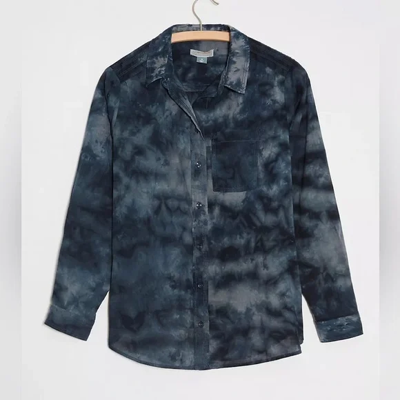 ANTHROPOLOGIE / PILCRO THE CATE CLASSIC TIE-DYE BUTTON DOWN SHIRT    LIKE NEW - Picture 7 of 11